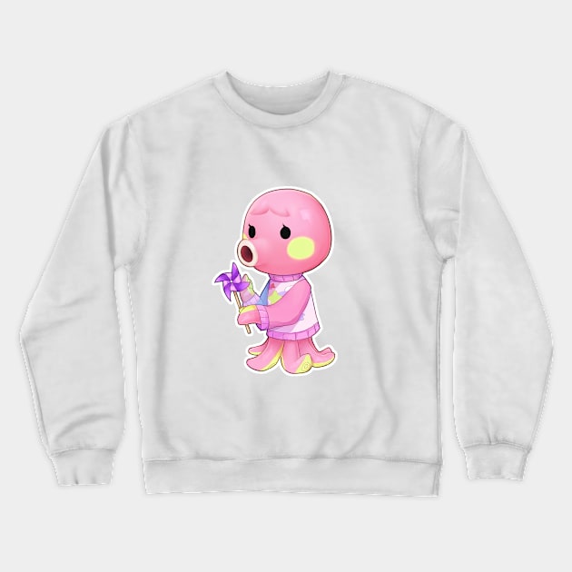 Strawberry Pink Octopus (Fanart) Crewneck Sweatshirt by Pikachip